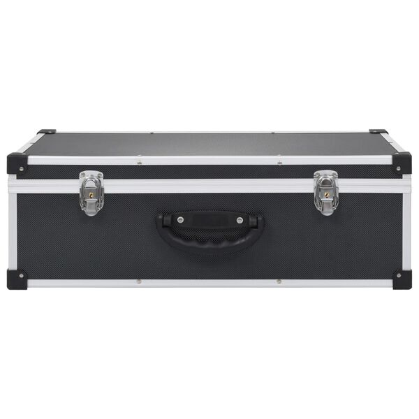 vidaXL CD куфар за 80 диска, алуминий, ABS, черен