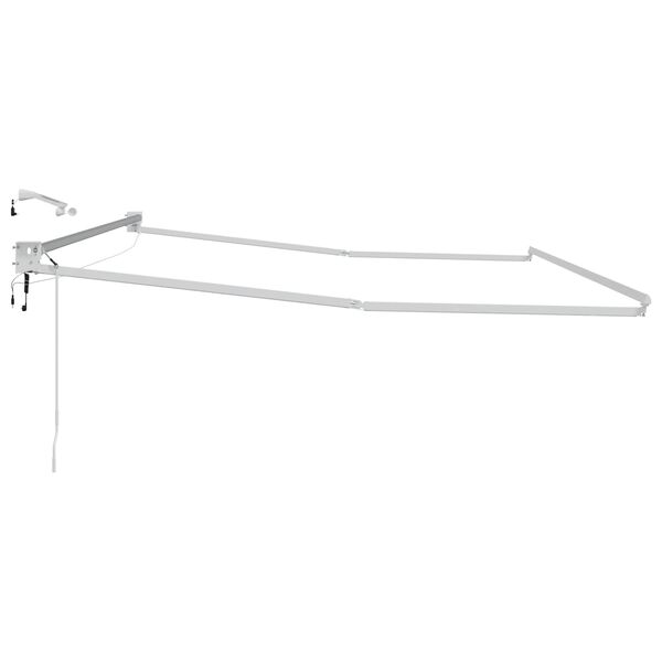 vidaXL Електрическа разтегателна рамка за сенник Бял 4 &times; 3 m Алуминий