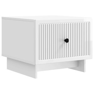 vidaXL Масичка за кафе Бял гланц 49 x 50 x 40 см Инженерна дървесина