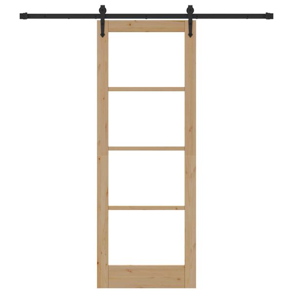 vidaXL Преплъзваща се врата Естествено и черно 78 x 211 см