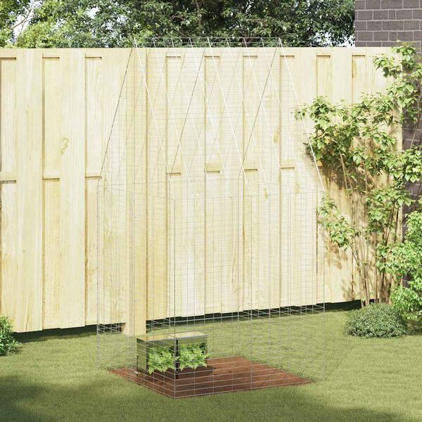 vidaXL Клетка за заек Сребрист 400 x 100 x 210 см