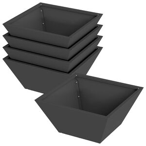 vidaXL Градинска саксия 5 pcs Черно 35 x 35 x 15 см