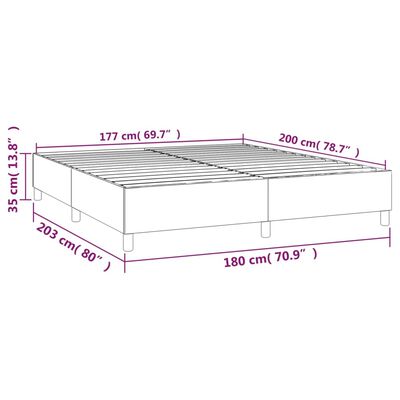 vidaXL Рамка за легло, тъмносиня, 180x200 см, кадифе