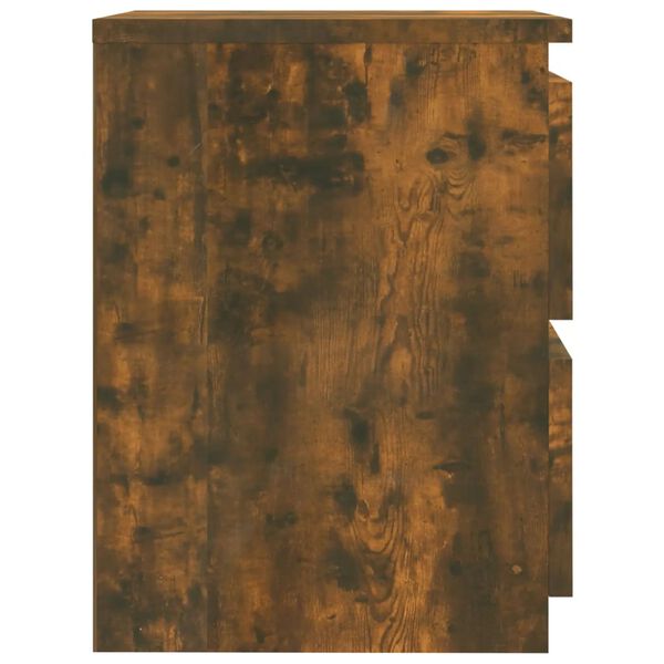 vidaXL Нощно шкафче, опушен дъб, 30x30x40 см, инженерно дърво