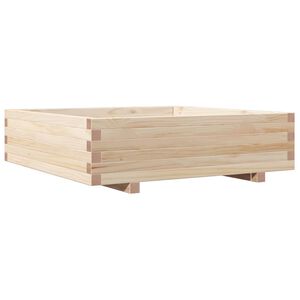 vidaXL Градинска кашпа 90x90x26,5 см масивна борова дървесина