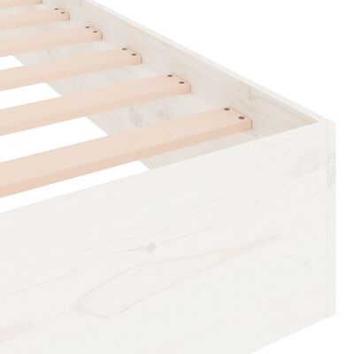 vidaXL Рамка за легло, бяла, бор масив, 90x190 см, Single