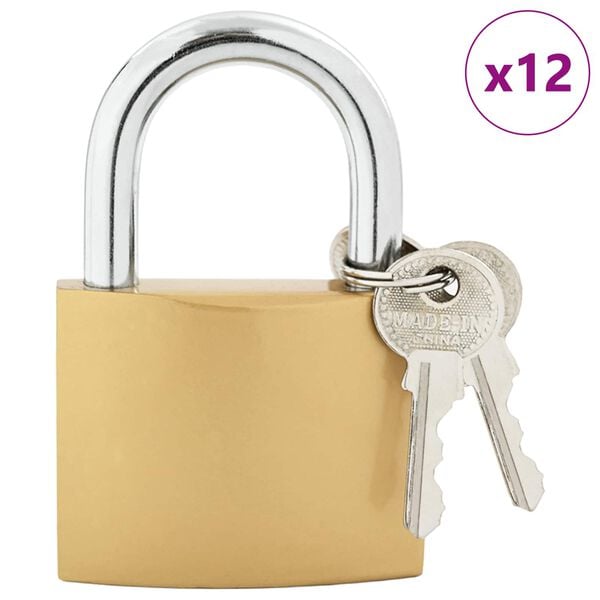 vidaXL U Lock с ключове Месинг 6 x 2 x 9,1 см Желязо