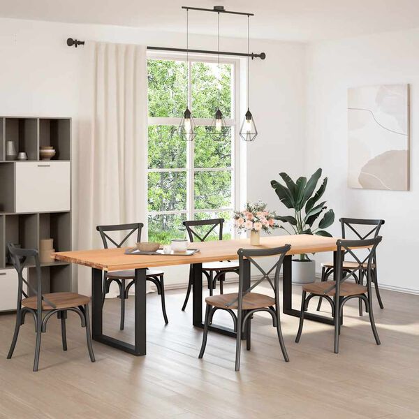 vidaXL Крака за трапезна маса, U-образни, 3 бр., черни, 80 x (72-73) см, стомана