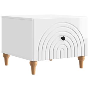 vidaXL Масичка за кафе Бял гланц 49 x 50 x 40 см Инженерна дървесина