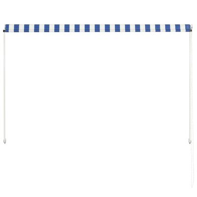 vidaXL Сенник с падащо рамо, 200x150 см, синьо и бяло