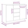 vidaXL Бюфет с чекмеджета, старо дърво, 100,5x35x76см, инженерно дърво