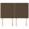 vidaXL Табла за легло, тъмнокафява, 144x5x118/128 см, плат