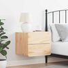 vidaXL Нощно шкафче Кафяво 39 x 34 x 33 см Масивно дърво бор
