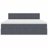 vidaXL Легло с място за съхранение с матрак Тъмен сив 90 x 200 cm
