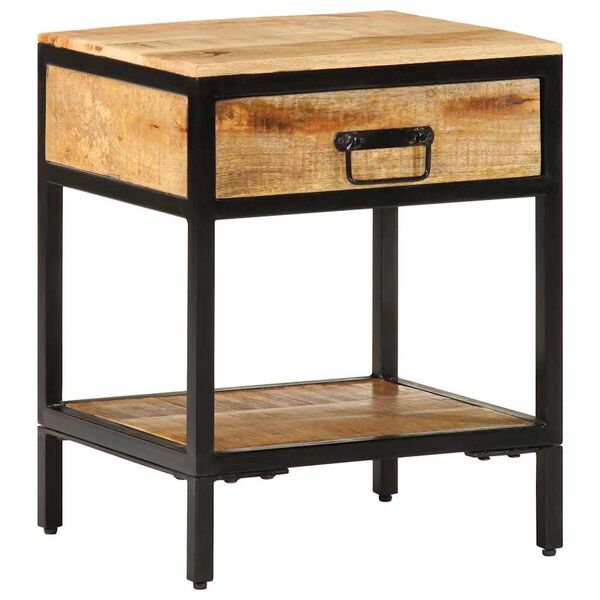 vidaXL Нощен шкаф Кафяво 40 x 35 x 50 см Масивна дървесина от манго