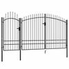 vidaXL Градинска порта Woerden, стомана, 1,95x4 м, черна