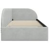 vidaXL Ъглова рамка за легло Светлосиво 80 см x 200 см Кадифе