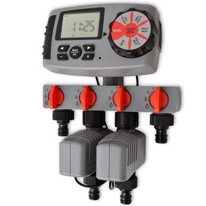 42352 vidaXL Автоматичен напоител с 4 станции 3 V