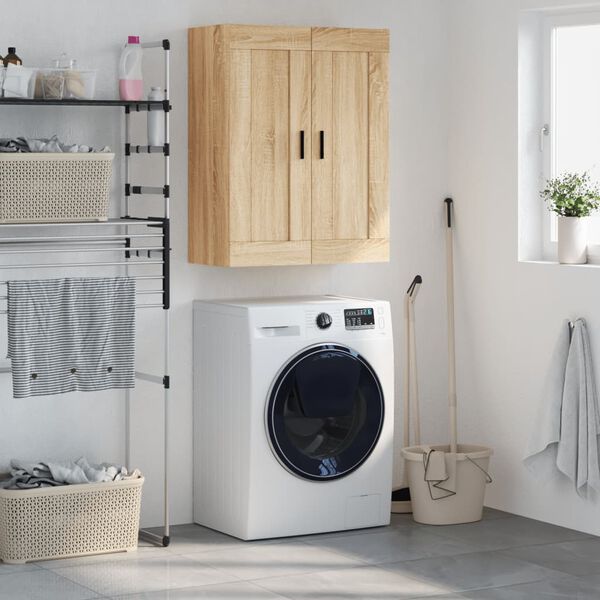 vidaXL Стенен шкаф дъб сонома 69,5x34x90 см инженерно дърво