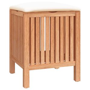 vidaXL Табуретка за баня, 40,5x40x52 см, орехово дърво масив