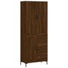 vidaXL Висок шкаф, кафяв дъб, 69,5x34x180 см, инженерно дърво
