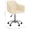 vidaXL Въртящи се трапезни столове, 2 бр, кремави, текстил