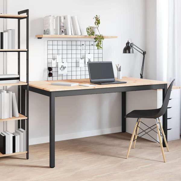 vidaXL Трапезна маса Естествен 150 x 90 x 75 cm Солидно борово дърво