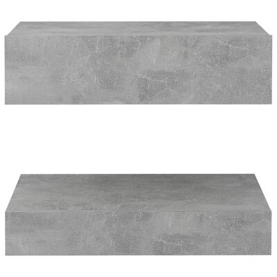 vidaXL Нощни шкафчета, 2 бр, бетонно сиви, 60x35 см, ПДЧ