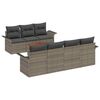 vidaXL Градински Софа Комплект с възглавница 8 pcs Сив полиратан