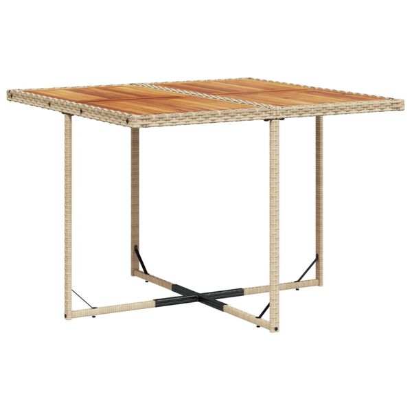 vidaXL Градински комплект с възглавници, 11 части, бежов полиратан