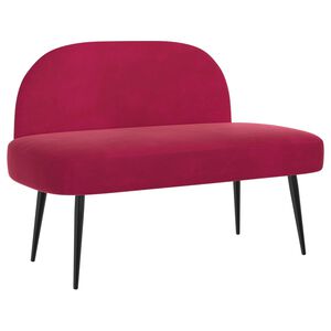 vidaXL Мек бенч с облегалка виненочервен 110 x 60 x 76 cm Кадифе