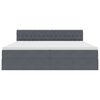 vidaXL Легло с място за съхранение и LED Тъмен сив 200 x 200 cm Кадифе