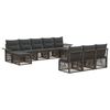 vidaXL Градински Софа Комплект 10 pcs Сиво полиратан