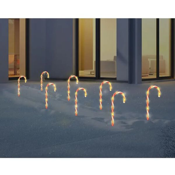 Ambiance Комплект коледни лампички захарни бастунчета, 8 бр