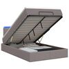 vidaXL Отоман с матрак и LED с LED ленти Таупе 120 x 190 cm Текстил