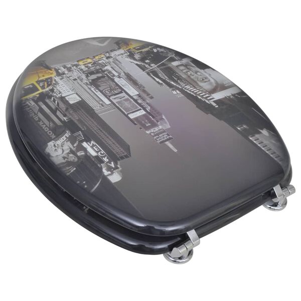 vidaXL Тоалетни седалки с капаци, 2 бр, МДФ, Ню Йорк