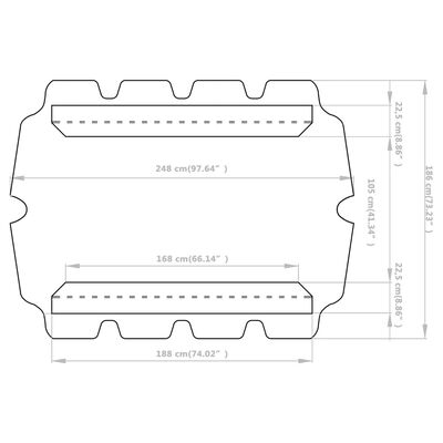 vidaXL Резервен сенник за градинска люлка, бежов, 188/168x145/110 см