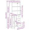 vidaXL Висок шкаф с чекмедже Дъб 69,5 x 34 x 180 см Инженерно дърво