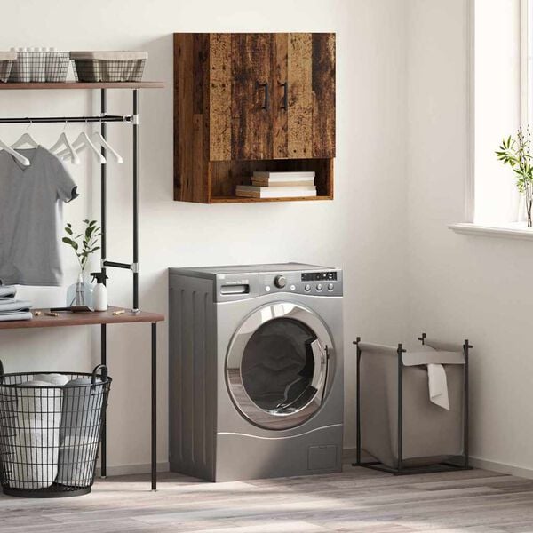 vidaXL Стенно шкафче Старо дърво 60 x 31 x 70 см Инженерно дърво