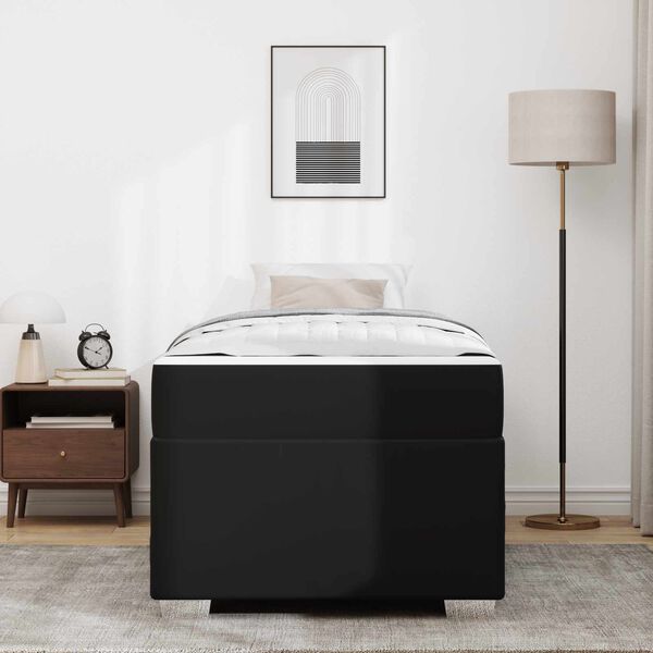 vidaXL Рамка за легло с матрак Черно 100 x 200 cm текстил