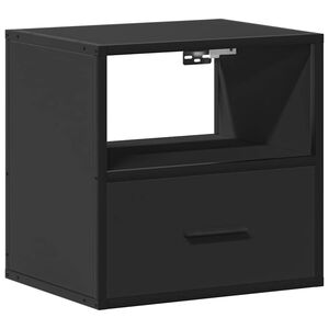 vidaXL Стенно нощно шкафче черно 40x31x39,5 cm