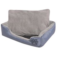 vidaXL Кучешко легло с подплатена възглавница, размер S, сиво