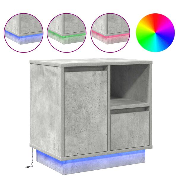 vidaXL Нощен шкаф Циментено сиво 50 x 34,5 x 50 см. Инженерно дърво