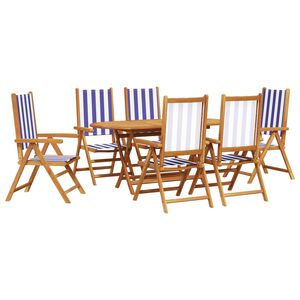vidaXL Комплект за хранене в градината 7 pcs Синьо и бяло