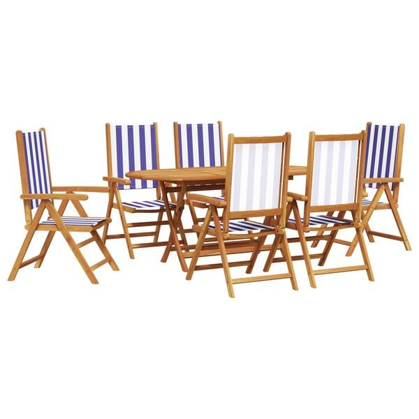 vidaXL Комплект за хранене в градината 7 pcs Синьо и бяло