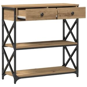 vidaXL Конзолна маса дъб артизан 75 x 28 x 75 см