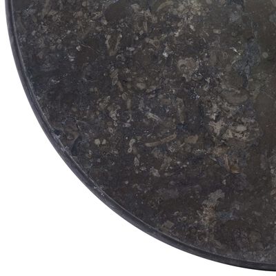 vidaXL Плот за маса, черен, Ø50x2,5 см, мрамор