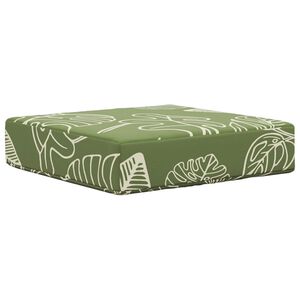 vidaXL Възглавница за открито седалка Зелени листа 40 x 40 x 8 см