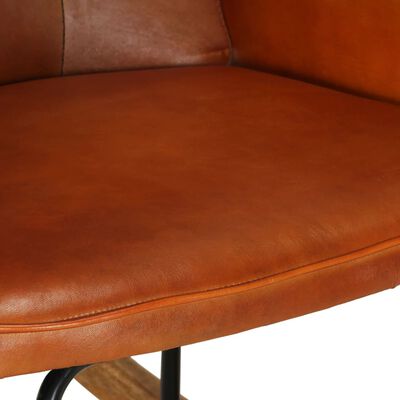vidaXL Люлеещ стол, кафеникав, естествена кожа