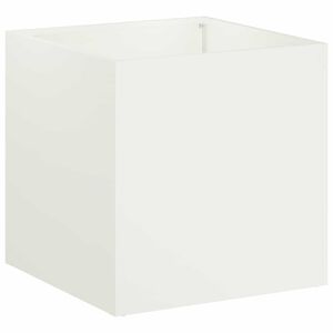 vidaXL Градинска саксия Бяло 20 x 20 x 20 см Студено валцована стомана